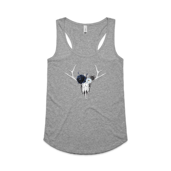 Sons of Serif Skull Design - Womens Yes Racerback Singlet Thumbnail